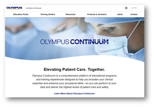 Thumbnail trademark of Olympus Continuum registered trademark webpage